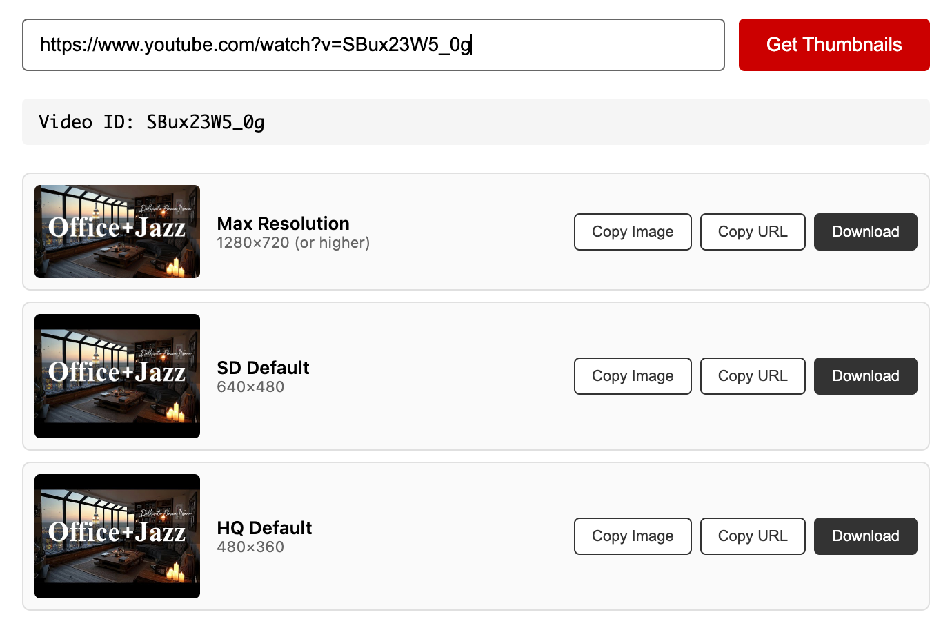 YouTube Thumbnail Downloader 